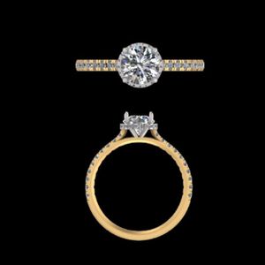 แหวนหมั้นเพชรทรงกลม 1.34 กะรัต ได้รับการรับรองจาก IGI เพชรเพาะเลี้ยงในห้องปฏิบัติการ ตัวเรือนทองคำขาว 14K 18K ประดับเพชรแบบซ่อนรอบวงแหวน สำหรับผู้หญิง เป็นของขวัญ - Product Image 3