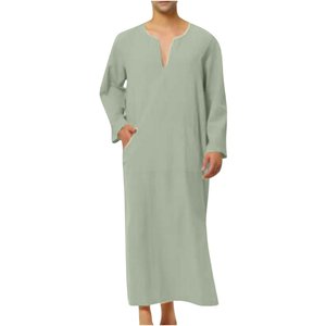 Nouvelle Conception 2026 – Qamis Homme de Qualité Supérieure, Vêtement Islamique en Coton pour Ramadan, Couleur Personnalisable, Respirant, Anti-boulochage, Longueur Cheville - Product Image 1