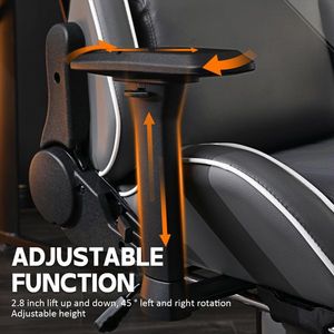 Sedia da Gaming Ergonomica per Adulti, Capacità 180 kg, Comoda Sedia da Ufficio con Supporto Lombare Regolabile per Persone Robuste e Alte - Product Image 5