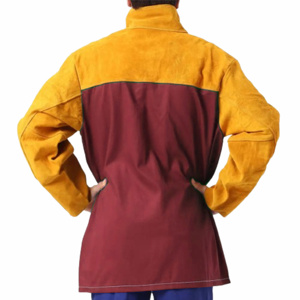 Premium Quality Cowhide Split Leather Welding <b>Jacket</b> Leather Industrial Safety Heavy Duty Fire Heat <b>Spark</b> Resistant for Body - Product Image 2