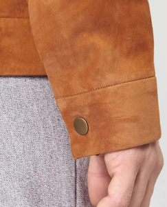 Veste en cuir marron pour hommes, vente en gros, haute qualité, logo personnalisé, vêtement d'extérieur, veste en cuir véritable souple - Product Image 2