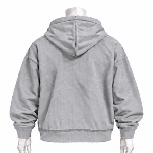 Sweat-shirt à capuche gris clair avec motif floral, coupe oversize, poche kangourou, décontracté, streetwear quotidien - Product Image 2