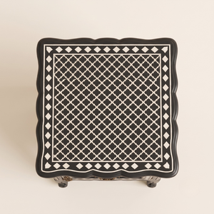 Mesa de Noche con Incrustaciones de Hueso Hecha a Mano, Mesa Artesanal, Artículo Decorativo para el Hogar, Muebles para Dormitorio - Product Image 3