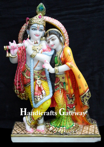 Estatua de mármol Radha Krishna, Markrana India - Product Image 6