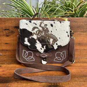 Bolso bandolera de cuero de vaca genuino de diseñador para mujer más vendido con patrón de logotipo personalizado de gamuza grabado con láser de lujo - Product Image 3