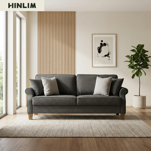 Nuhoom Chesterfield <b>Sofa</b> Set Malaysian Oak Legs Buckram Fabric Durable Three Seat Pillow Back English Rolled Modern Classic - Product Image 5