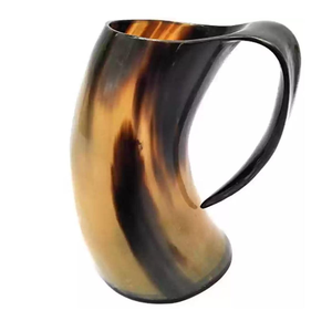 Carved Viking Drinking Horn Mug Handmade Vintage and Unique - Product Image 2
