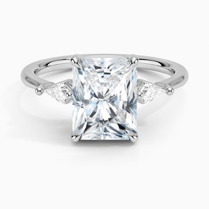 BOJ <b>Ring</b> 0106 Radiant Cut 925 <b>Silver</b> Kite Prong Setting <b>Solitaire</b> Diamond <b>Ring</b> 2ct D Color VVS1 Moissanite GRA Certified Sale - Product Image 1
