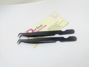 High Precision Stainless Steel Black Plasma Tweezers For Eyelash Extension Custom Logo Print Volume & Isolation Eyelash Tweezer - Product Image 6