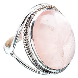 Rose <b>Quartz</b> Oval <b>Ring</b> 925 Sterling Silver Handmade Promise Jewelry for her bezel setting <b>Ring</b> January Birthstone Jewelry - Product Image 1