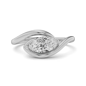 Bague en diamant de laboratoire de 1,0 ct, taille marquise, clarté VS1, couleur F, élégante, en argent 925, magnifique bague de mariage - Product Image 1