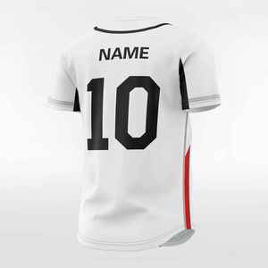 Maillots de baseball/softball personnalisés à 100 % avec impression par transfert thermique sur le devant, 100 % polyester, antibactériens, col en V, manches courtes, unisexe - Product Image 3