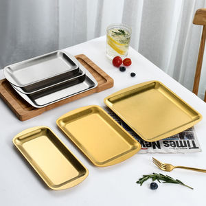 Vajilla Coreana Elegante de Acero Inoxidable, Bandejas Rectangulares para Servir, Aptas para Alimentos, Pulimentadas, Plato para Postre, Sushi, Uso en Restaurantes - Product Image 6