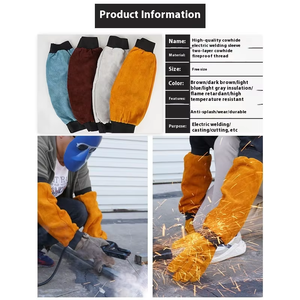 Manchons de Soudure en Cuir Personnalisés de Qualité Supérieure, Résistants à la Chaleur, Protections de Bras Durables, Vêtements de Travail de Sécurité - OEM/ODM - Product Image 4