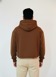 Nueva Sudadera con Capucha Corta Personalizada, Estilo Vintage, con Lavado Ácido, Efecto Desgastado, Parches, Bordados y Aplicaciones, con Bajo sin Rematar y Detalles de Corte y Costura, 100% Algodón, Serigrafiada - Product Image 2