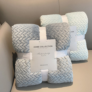 Wholesale Coral Fleece <b>Throw</b> Blanket Soft Warm Flannel Blanket for <b>Bed</b> Sofa Office Air Conditioning Custom OEM ODM - Product Image 1
