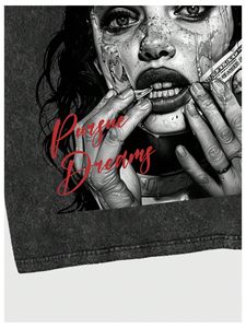 Camiseta de hombre oversize de corte holgado con hombros caídos, estampada, de manga corta, de algodón, estilo casual y streetwear. - Product Image 6