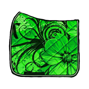 Tapis de selle de dressage occidental à paillettes imprimés en tissu brillant pour l'équitation Tapis de selle de saut anglais en mousse. Satin - Product Image 3