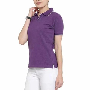 Polo à manches courtes vierges pour femme, T-shirts décontractés à col personnalisés pour femme, Fournisseur de hauts de golf respirants pour femme en gros - Product Image 3