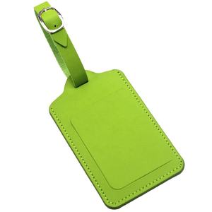 Étiquette de bagage en cuir PU personnalisée, couleur unie, accessoire de voyage durable pour valise et sac – Offre spéciale - Product Image 1