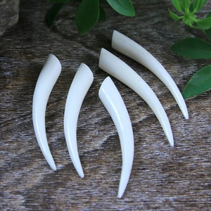 Hand Carved Eco-Friendly Buffalo Bone Cabochon Tusk Pendant with Antique Imitation Finish for <b>Boho</b> <b>Necklace</b> Making - Product Image 4