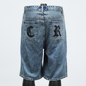 Pantalones Cortos de Mezclilla para Hombre, Corte Recto, Cintura Alta, Lavado Claro, Estilo Casual de Verano, Ajuste Holgado, Jorts, Streetwear Y2K, Tallas Grandes, MOQ Bajo - Product Image 2