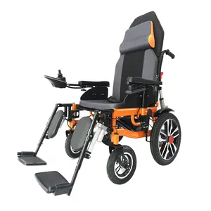 热销斜倚电动轮椅可折叠移动电动老年人轮椅