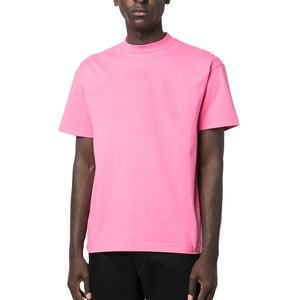 Camiseta de Verano 2023 para Hombre, de Algodón, Manga Corta, Color Puro, Camisetas con Logotipo Bordado en Rosa para Mujer - Product Image 3