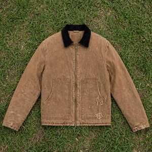 Manufacturer Men's <b>Corduroy</b> Winter Bomber <b>Jacket</b> Vintage Distressed Workwear Outerwear Front Logo Custom Streetwear High Quality - Product Image 3