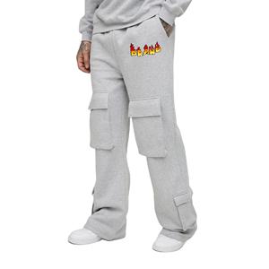 กางเกงผ้าฝ้ายฟอก100% ออกแบบได้ตามที่ต้องการสำหรับผู้ชายกางเกงไม่มีลายพิมพ์โลโก้500GSM ใหญ่พิเศษสำหรับผู้ชาย - Product Image 1