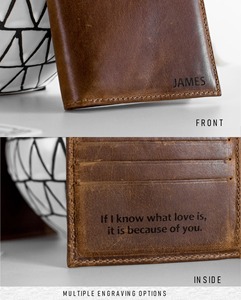 <b>Men</b> Genuine <b>Leather</b> Tri Fold <b>Wallet</b> Custom Logo Luxury Top Grain Cowhide Card Holder Compact Small Billfold LTW-0107 - Product Image 6