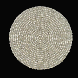 Unique Embroidery <b>Beaded</b> Fabric <b>Coaster</b> Classic Style Custom Diameter Custom Thickness Eco-Friendly High Durable Home Hotel - Product Image 5