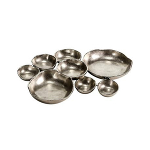 Juego de Tazones de Metal Dorado para Servir, con Múltiples Compartimentos, Texturizados, Redondos, para Cocina, Artesanía, Centro de Mesa Decorativo, Regalo - Product Image 2