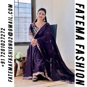 Vente en gros de tissus de sari indiens et pakistanais de style fête et mariage, avec broderie élégante en sequins, travail lourd de Gloomi Rangoli - Product Image 2
