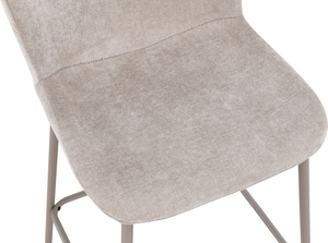 Luxury Fabric Upholstered Metal Leg Counter Chair <b>High</b> <b>Back</b> <b>Bar</b> <b>Stool</b> Kitchen Island Café Seating KD - Product Image 4