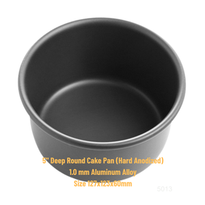 Molde Redondo para Hornear de 5 Pulgadas con Fondo Fijo para Panadería Comercial, Molde para Pastel de Aleación de Aluminio Negro para Hornear en Horno - Product Image 2