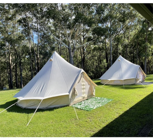 Tente cloche en toile ignifuge et imperméable pour glamping en extérieur, nouveau design, 3M, 4M, 5M, 6M, 7M, avec deux portes, en vente - Product Image 2