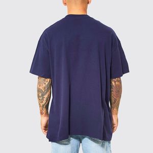 T-shirt Homme en Coton à Manches Courtes, Coupe Classique, Grammage Lourd, Style Uniforme Scolaire et Streetwear, Logo Personnalisé, Uni, avec Bordures Contrastantes - Product Image 4