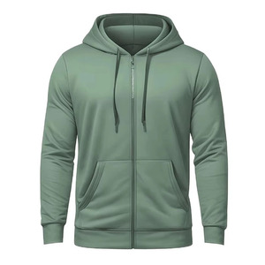 Custom Logo Men's Plain <b>Zip</b> <b>Up</b> Hoodie Blank Heavyweight Fleece Full <b>Zip</b> Sweatshirt High Quality Cotton Casual Hooded Jacket - Product Image 6