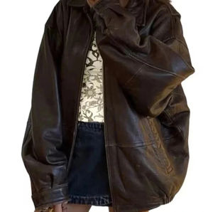 Chaquetas de Cuero para Mujer, Holgadas, Extra Grandes, Transpirables, Ecológicas, Resistentes al Viento, de Alta Calidad, con Diseño Personalizable - Product Image 4