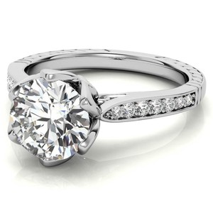 Brilliant Cut Moissanite <b>Solitaire</b> <b>Ring</b> 925 Sterling <b>Silver</b> Gold Plated Prong Setting Luxury Engagement Wedding Anniversary <b>Ring</b> - Product Image 3