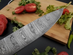 Handmade Damascus Steel Industrial Grade 12-inch Kitchen Chef Knife Green Wood Handle Professional Survival <b>Tool</b> Quick-Change - Product Image 6
