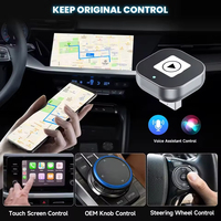 Adaptador Inalámbrico CarPlay y Android Auto, WiFi 5G, Bluetooth 5.0, Conexión Automática Plug & Play, Actualización OTA para el 98% de los Autos con CarPlay Inalámbrico