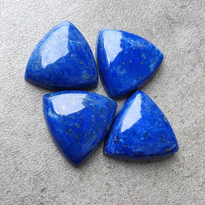 Cabochon de Lapis Lazuli de qualité supérieure, forme trilobée, calibré, dos plat, pierre précieuse - Product Image 5