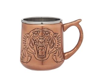 Mug en cuivre à double paroi de grande capacité, fabriqué à la main par Breden, pour cocktail Moscow Mule, avec poignée, vaisselle de bar de luxe haut de gamme - Product Image 1