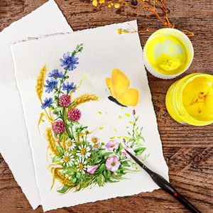 Papier à dessin en coton fait main ALBORZ, papier à dessin à bords festonnés, sans acide, 300 GSM, feuilles vierges pour aquarelle, calligraphie, artisanat - Product Image 5