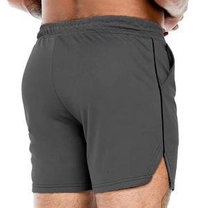 Shorts de sport décontractés pour hommes, 100 % polyester, toile unie, imperméables, écologiques, respirants, avec logo personnalisé, taille mi-haute - Product Image 1