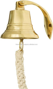 Cloche de bateau en laiton poli brillant de qualité supérieure intérieur/extérieur tenture murale nautique décorative décoration de la maison cloche d'écran en soie - Product Image 2