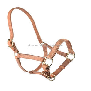 Harnais de cheval en cuir brun doublement réglable et robuste avec ferrures en laiton de qualité supérieure, disponible dans toutes les tailles et couleurs personnalisées - Product Image 1