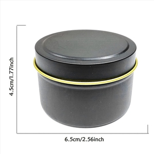 New Design 4oz 2-colored Eco-friendly Customizable Modern Art Wedding Bowl Bulk Metal Candle <b>Jars</b> Lids Matte Black PVD Gold - Product Image 5